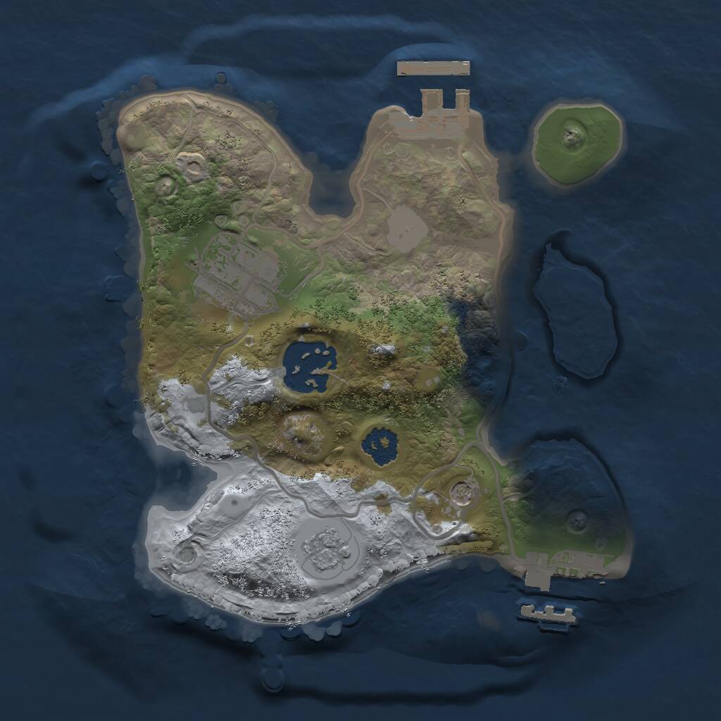 Rust Map: Procedural Map, Size: 2000, Seed: 75757, 7 Monuments