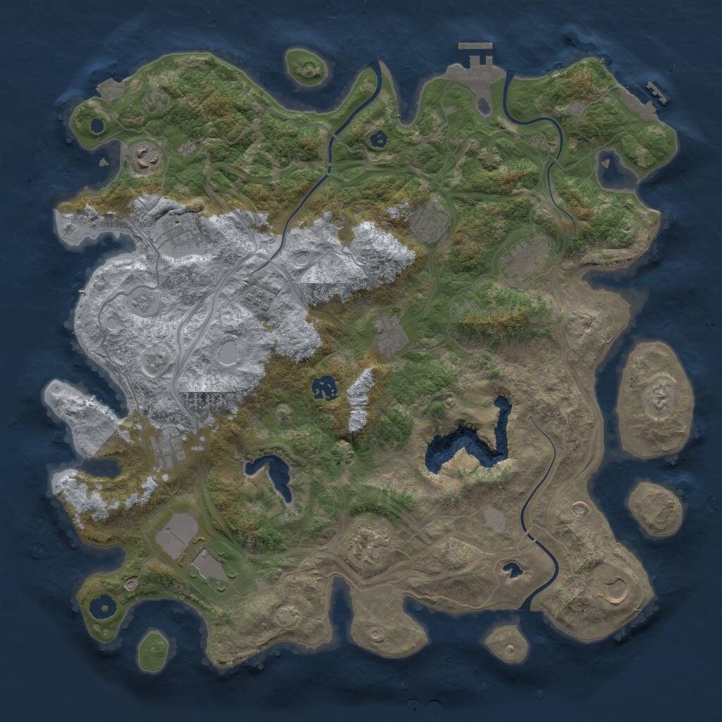 Rust Map: Procedural Map, Size: 4250, Seed: 1172829671, 17 Monuments