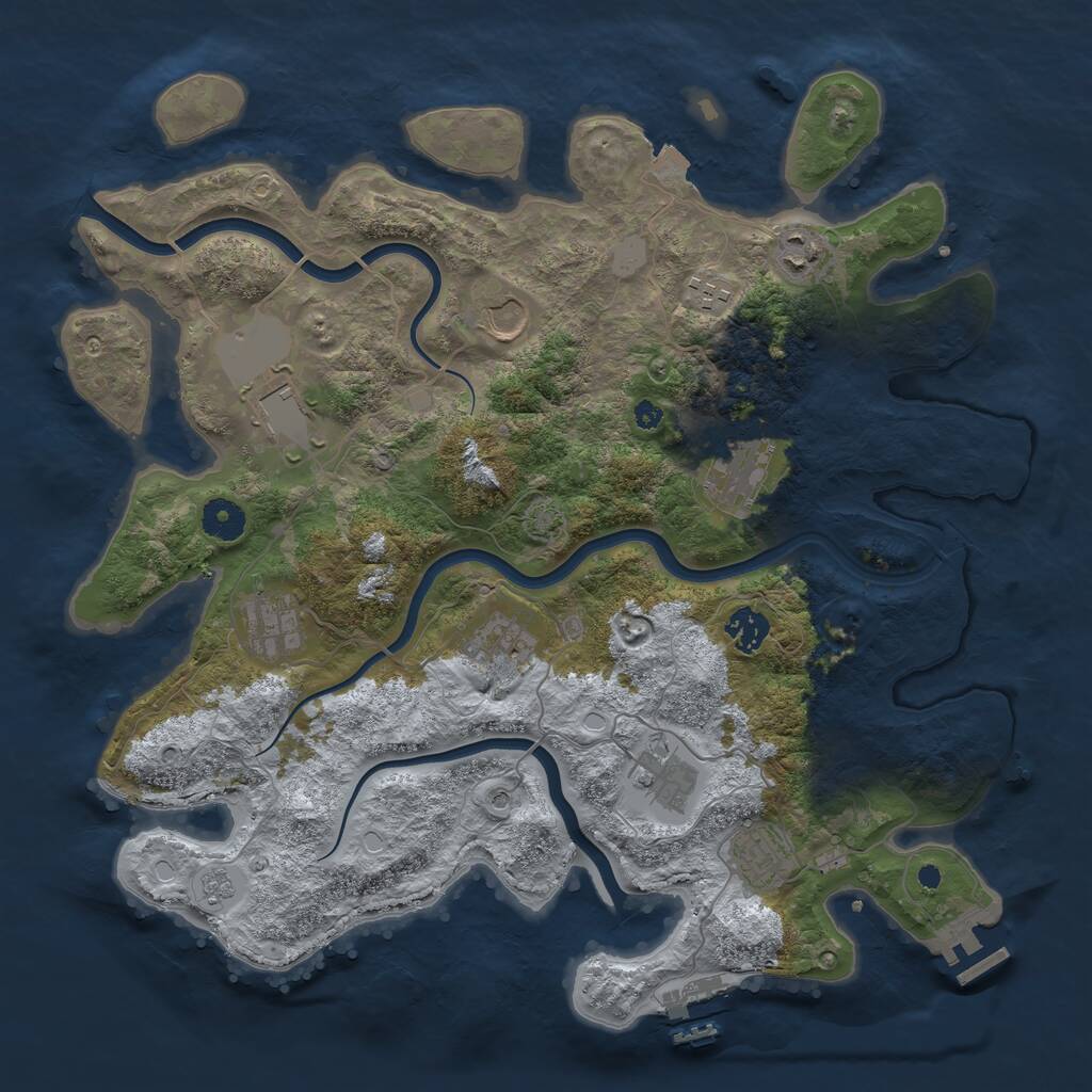 Rust Map: Procedural Map, Size: 3850, Seed: 1767998750, 16 Monuments