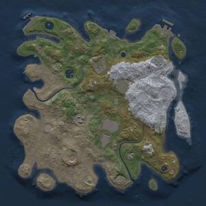 Thumbnail Rust Map: Procedural Map, Size: 3500, Seed: 716851768, 13 Monuments