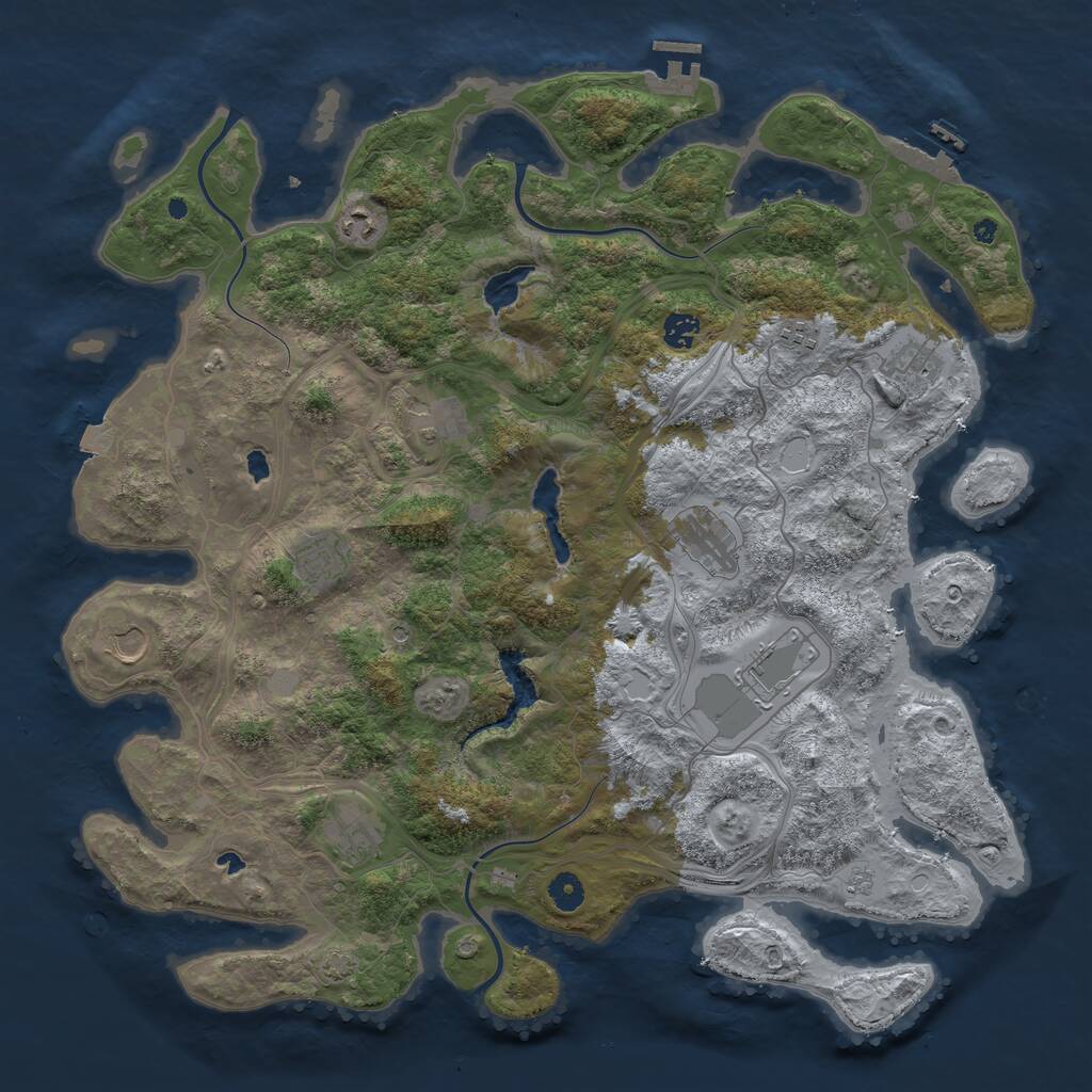 Rust Map: Procedural Map, Size: 4500, Seed: 291820172, 16 Monuments