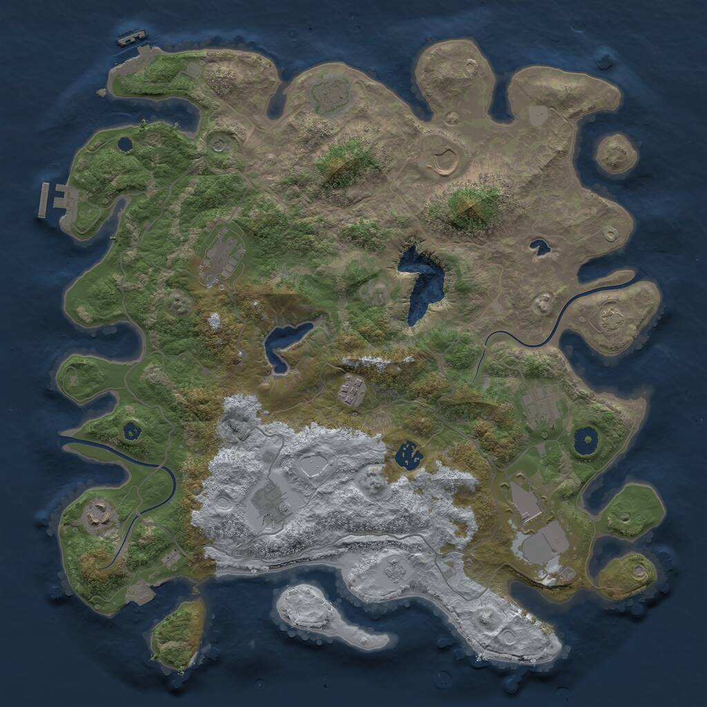 Rust Map: Procedural Map, Size: 4000, Seed: 1029095485, 15 Monuments