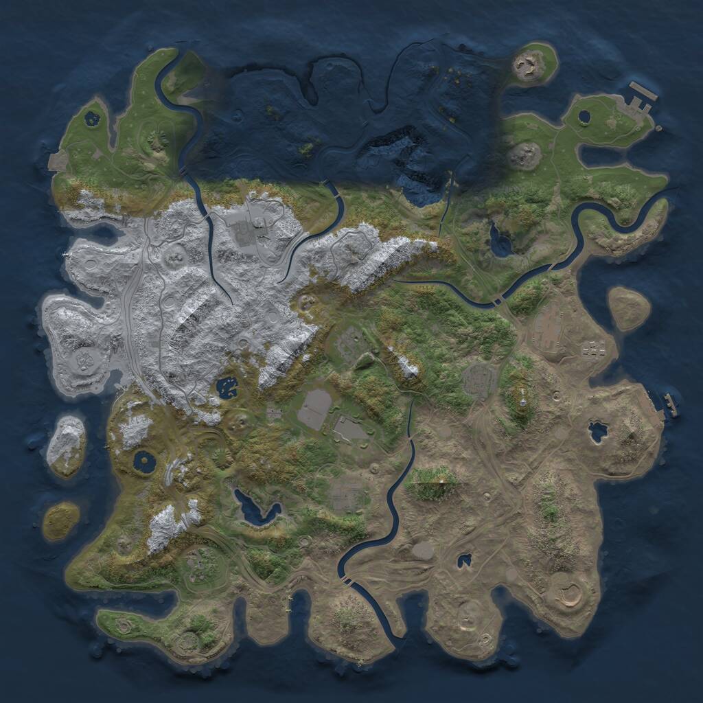 Rust Map: Procedural Map, Size: 4700, Seed: 1354, 17 Monuments
