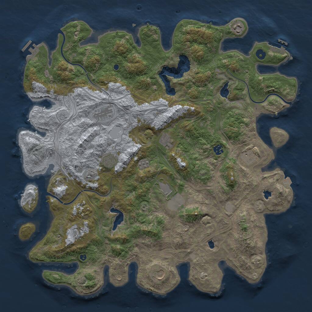 Rust Map: Procedural Map, Size: 4700, Seed: 1354, 16 Monuments