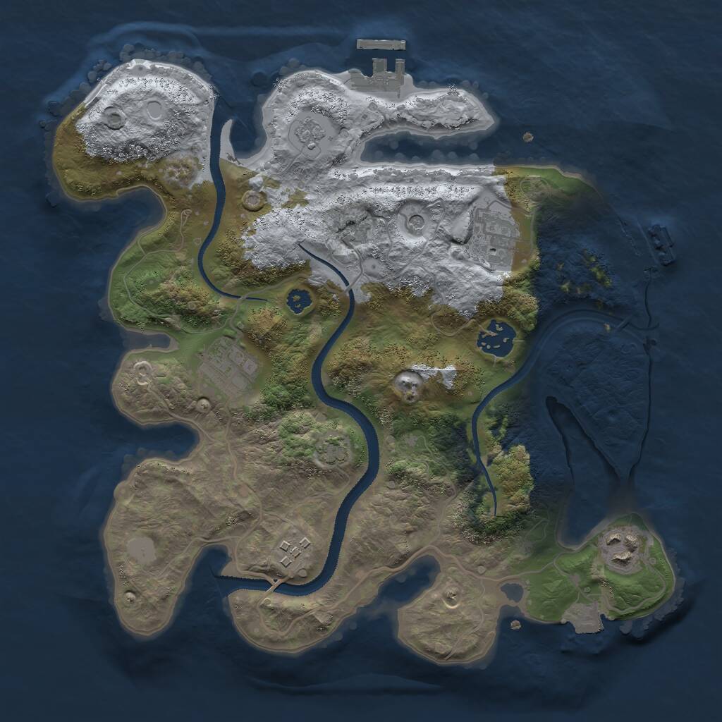 Rust Map: Procedural Map, Size: 3000, Seed: 1275762310, 11 Monuments