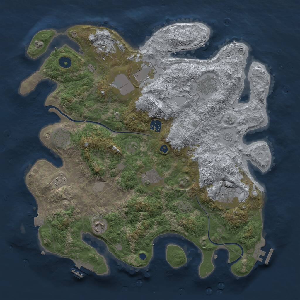 Rust Map: Procedural Map, Size: 3750, Seed: 1186, 15 Monuments