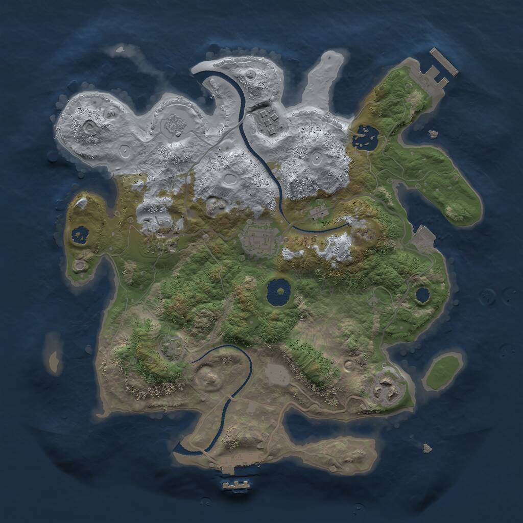 Rust Map: Procedural Map, Size: 3000, Seed: 237834, 10 Monuments