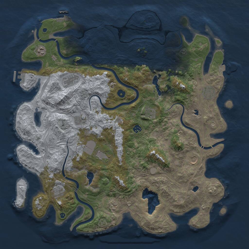 Rust Map: Procedural Map, Size: 4700, Seed: 1994, 17 Monuments