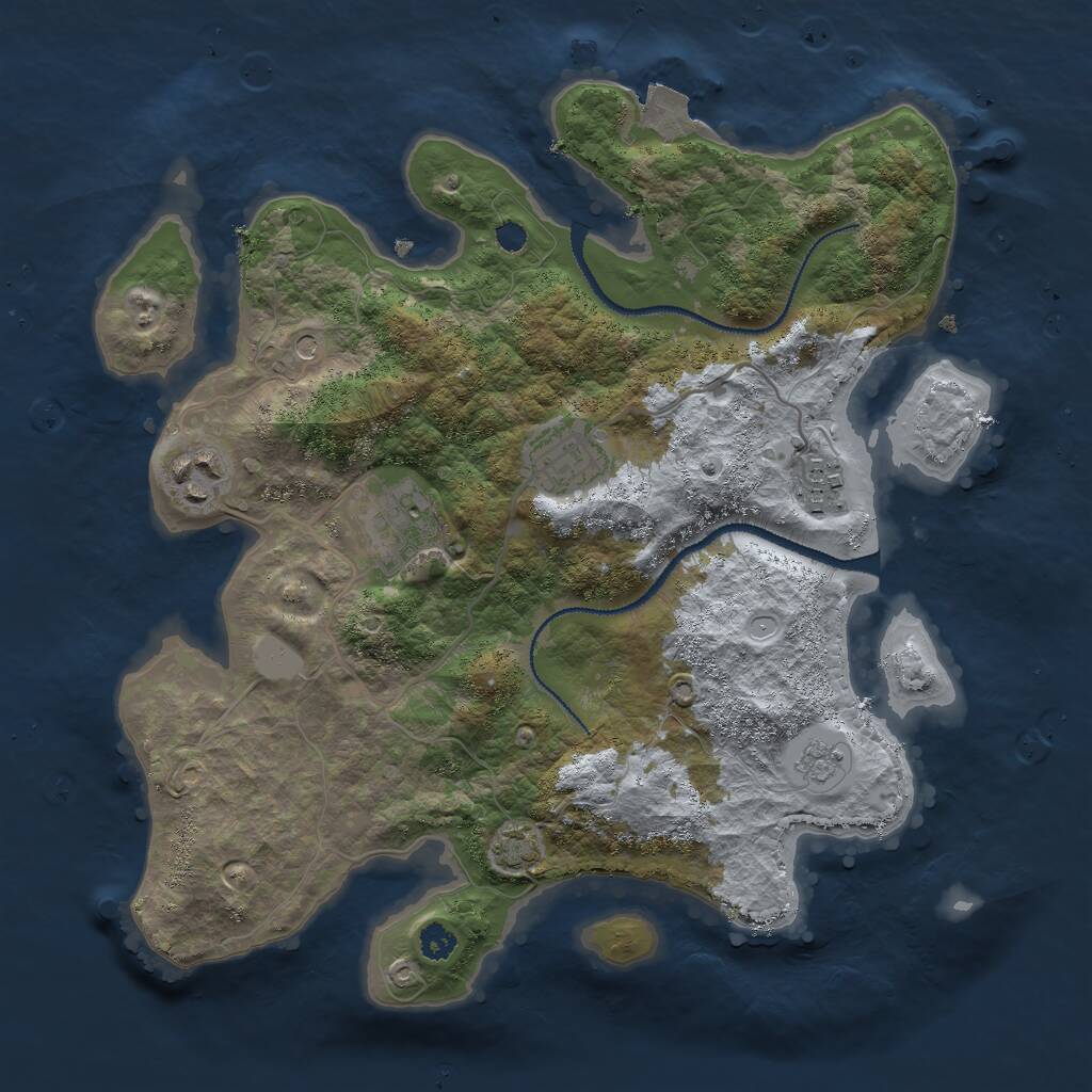 Rust Map: Procedural Map, Size: 3000, Seed: 746938282, 8 Monuments