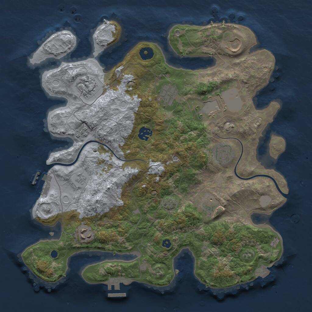 Rust Map: Procedural Map, Size: 3500, Seed: 245241272, 15 Monuments