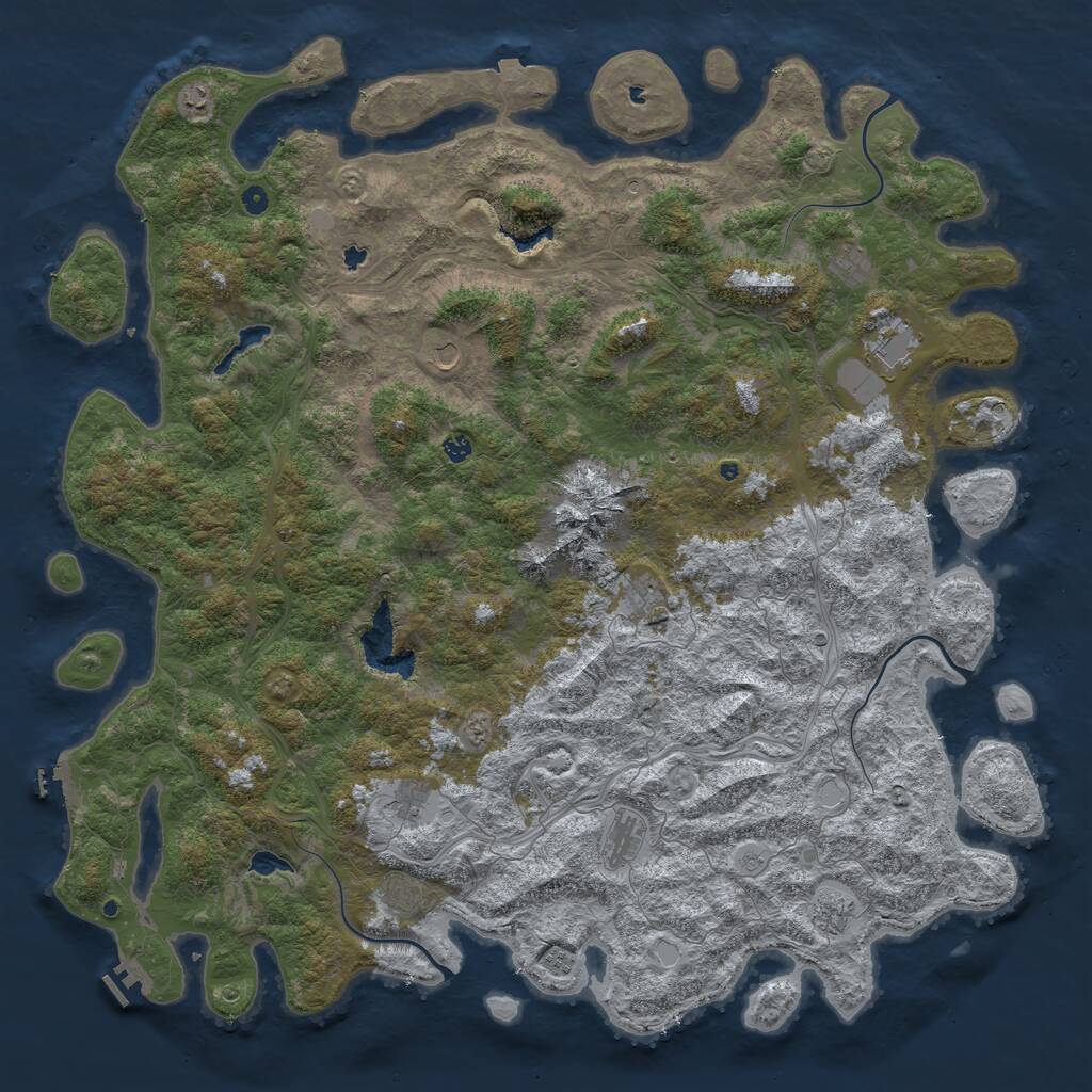 Rust Map: Procedural Map, Size: 6000, Seed: 1634769161, 17 Monuments