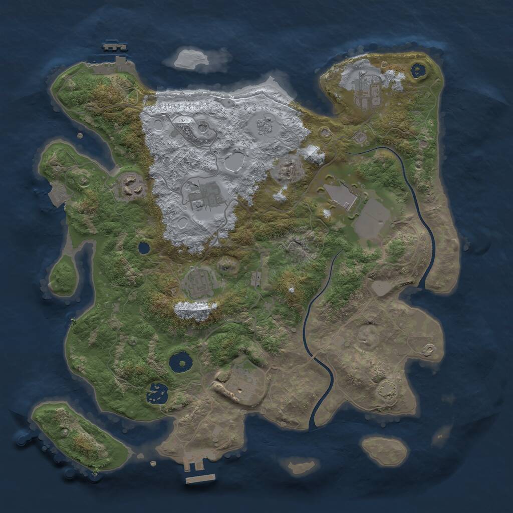 Rust Map: Procedural Map, Size: 3500, Seed: 2119162016, 13 Monuments