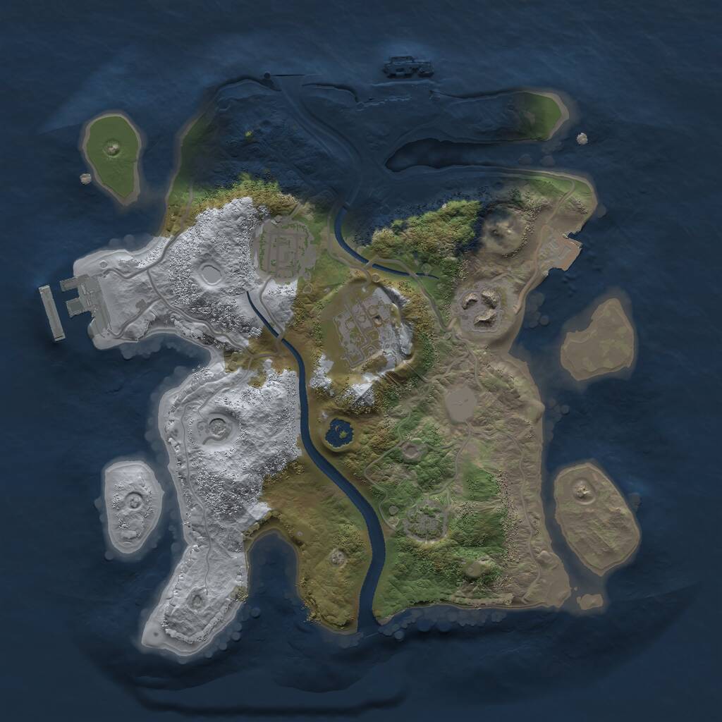 Rust Map: Procedural Map, Size: 2600, Seed: 17777, 8 Monuments