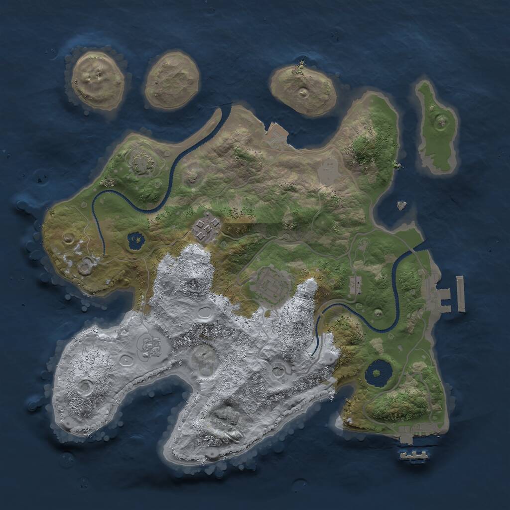 Rust Map: Procedural Map, Size: 2850, Seed: 996458742, 8 Monuments