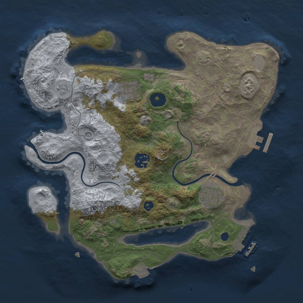 Rust Map: Procedural Map, Size: 3000, Seed: 1612399501, 9 Monuments