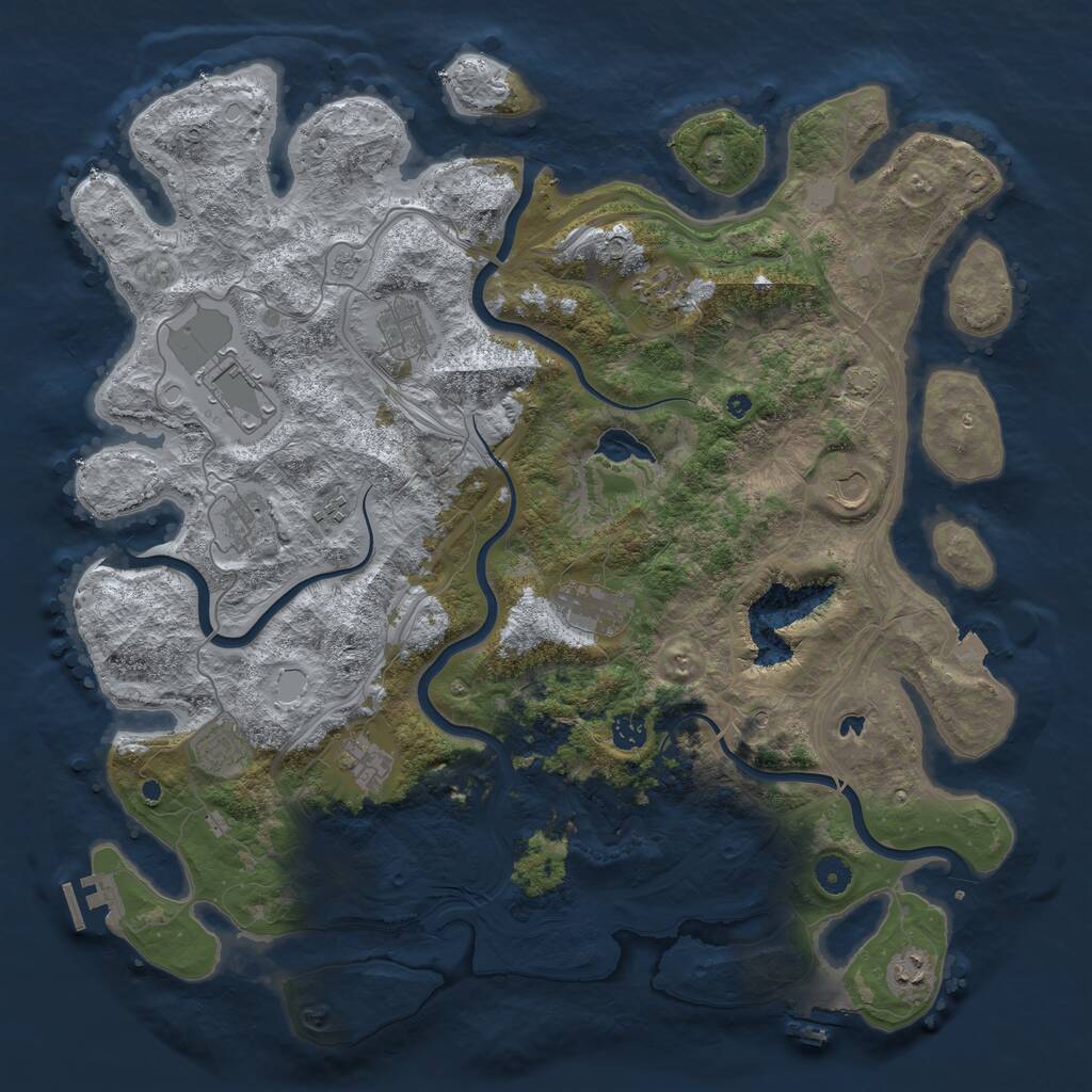 Rust Map: Procedural Map, Size: 4500, Seed: 1899686096, 17 Monuments