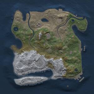 Thumbnail Rust Map: Procedural Map, Size: 3000, Seed: 35787, 9 Monuments