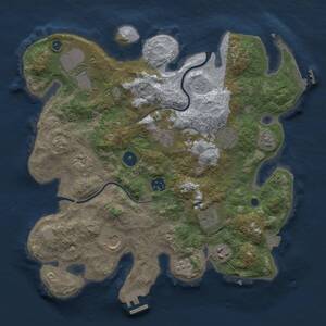 Thumbnail Rust Map: Procedural Map, Size: 3500, Seed: 29283409, 15 Monuments