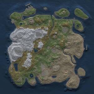 Thumbnail Rust Map: Procedural Map, Size: 3500, Seed: 5643996, 14 Monuments