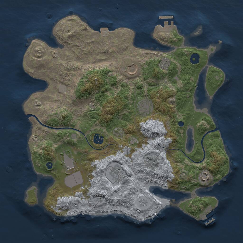 Rust Map: Procedural Map, Size: 3500, Seed: 21351343, 13 Monuments