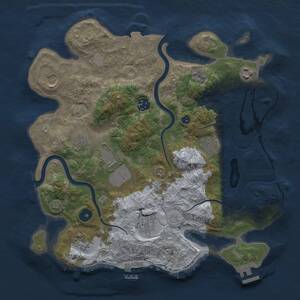 Thumbnail Rust Map: Procedural Map, Size: 3500, Seed: 21351343, 15 Monuments