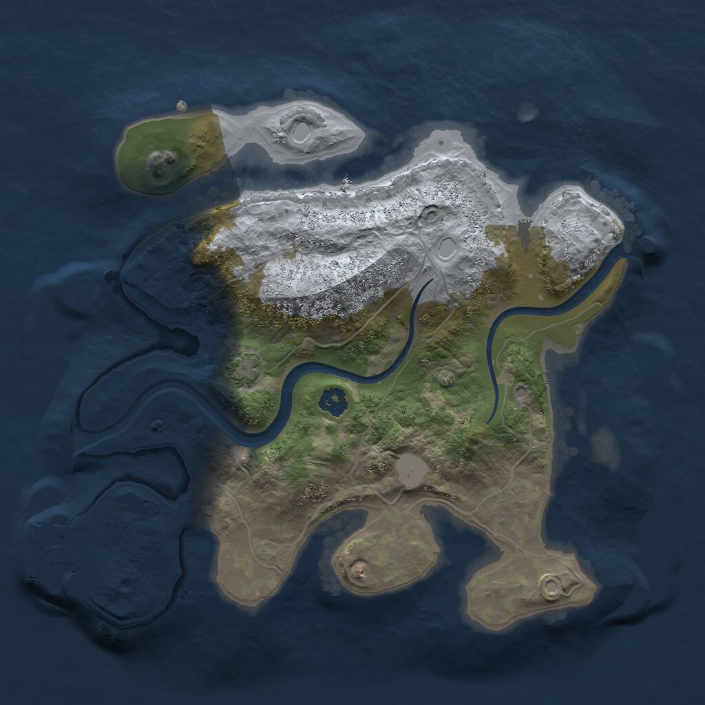 Rust Map: Procedural Map, Size: 2500, Seed: 314159535, 3 Monuments