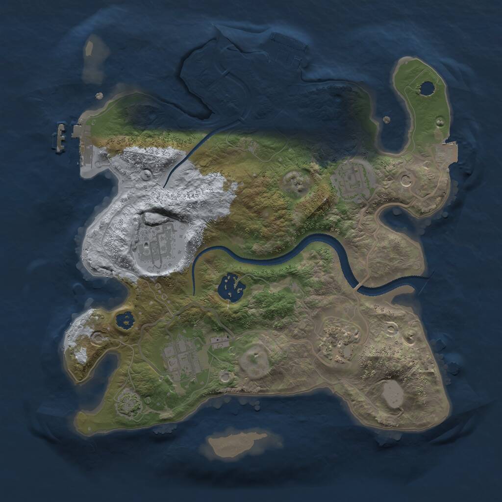 Rust Map: Procedural Map, Size: 2800, Seed: 988289738, 10 Monuments