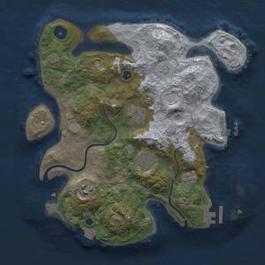 Thumbnail Rust Map: Procedural Map, Size: 3000, Seed: 1053, 10 Monuments