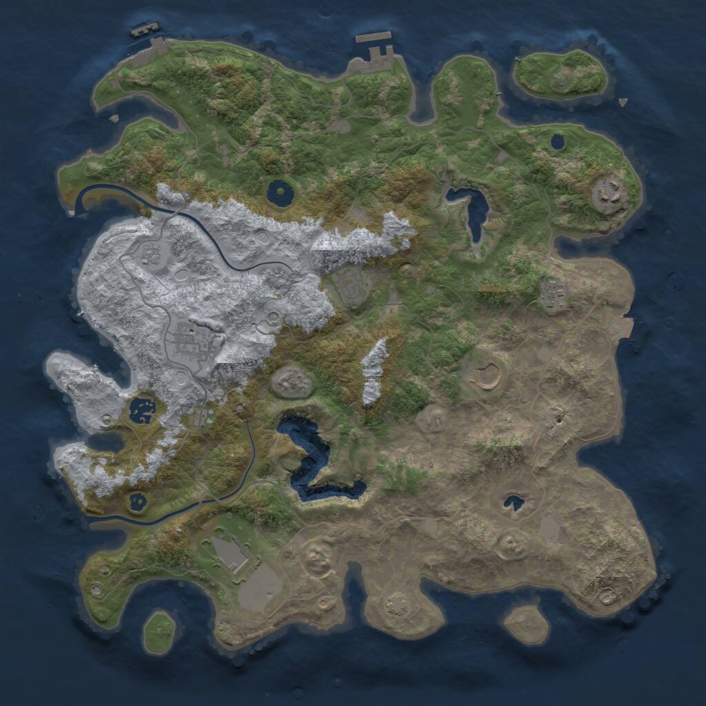 Rust Map: Procedural Map, Size: 4000, Seed: 1172829671, 13 Monuments