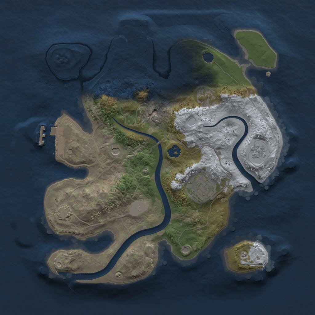 Rust Map: Procedural Map, Size: 2500, Seed: 905900873, 7 Monuments