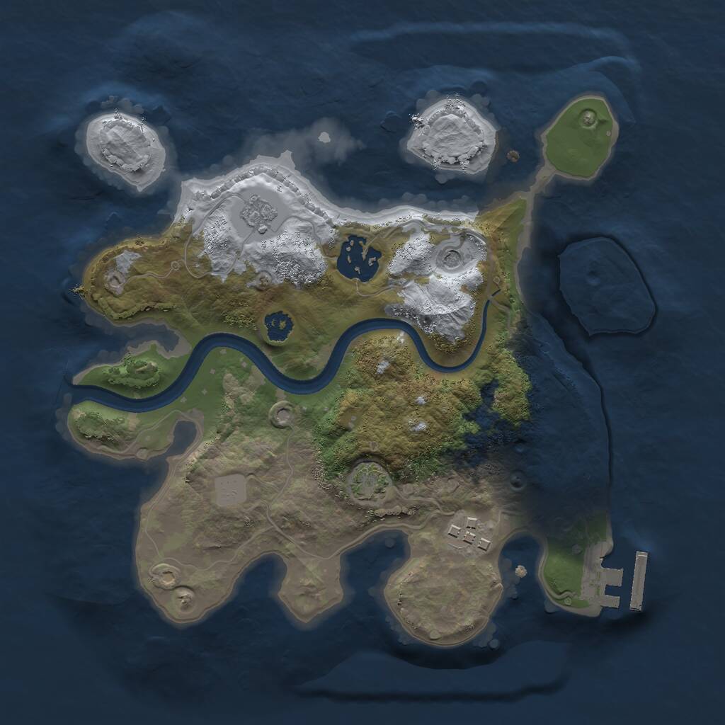 Rust Map: Procedural Map, Size: 2500, Seed: 67892354, 7 Monuments
