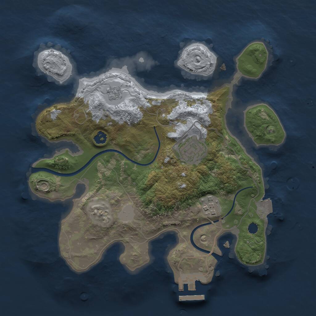 Rust Map: Procedural Map, Size: 2500, Seed: 67892354, 5 Monuments