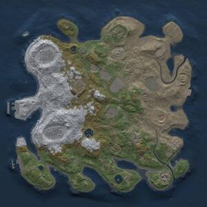 Thumbnail Rust Map: Procedural Map, Size: 3700, Seed: 88028464, 17 Monuments