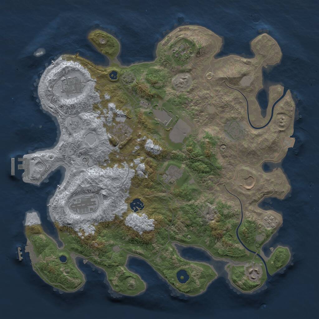 Rust Map: Procedural Map, Size: 3700, Seed: 88028464, 17 Monuments