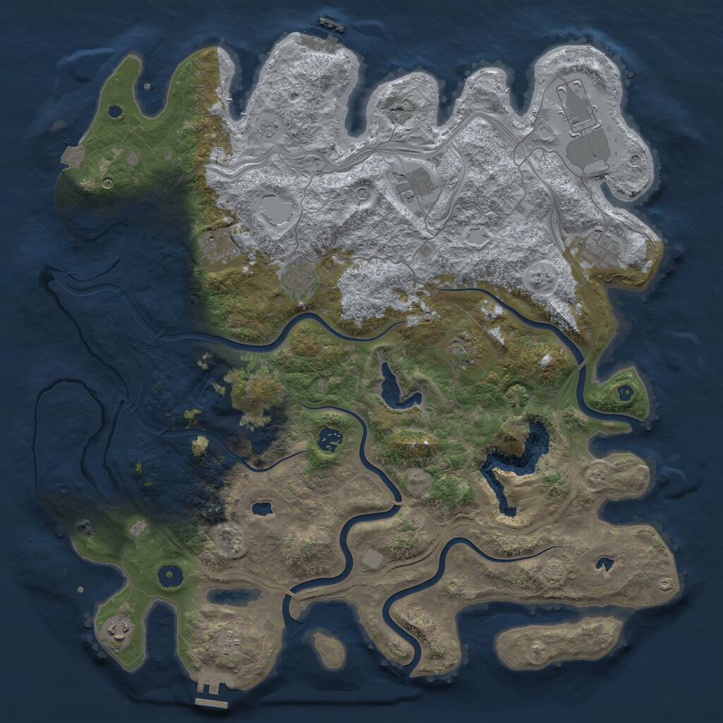 Rust Map: Procedural Map, Size: 4500, Seed: 411589520, 15 Monuments