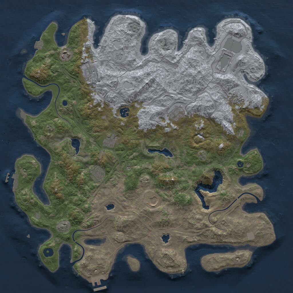 Rust Map: Procedural Map, Size: 4500, Seed: 411589520, 16 Monuments