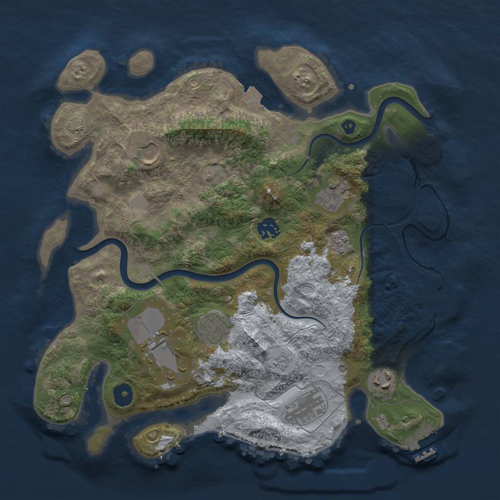 Rust Map: Procedural Map, Size: 3500, Seed: 224569, 14 Monuments