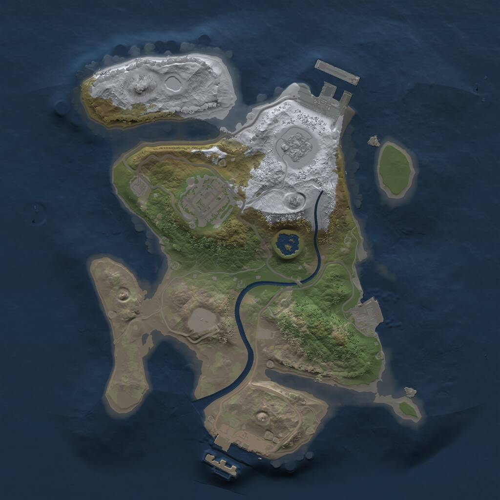 Rust Map: Procedural Map, Size: 2200, Seed: 561817936, 5 Monuments