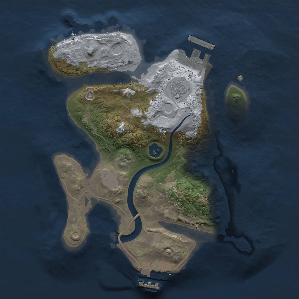 Rust Map: Procedural Map, Size: 2200, Seed: 561817936, 4 Monuments