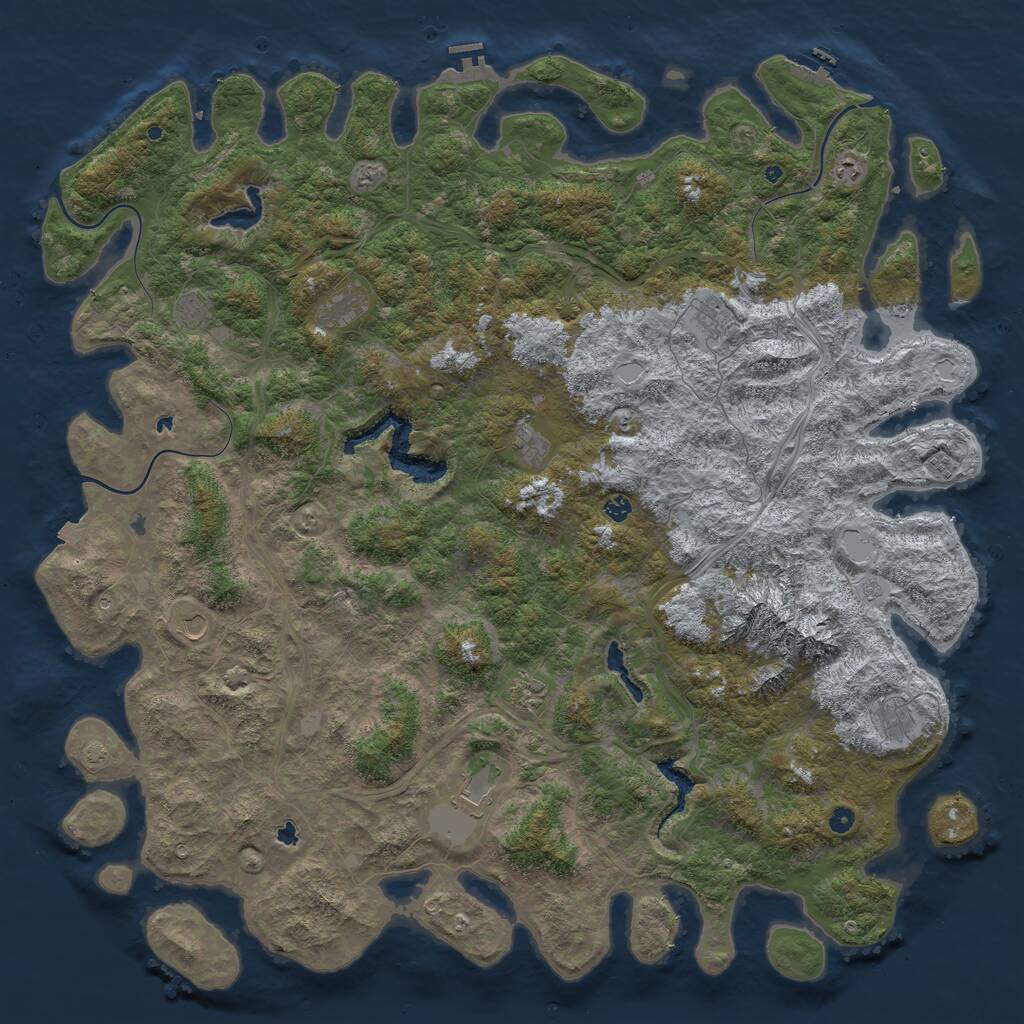 Rust Map: Procedural Map, Size: 6000, Seed: 19801982, 17 Monuments