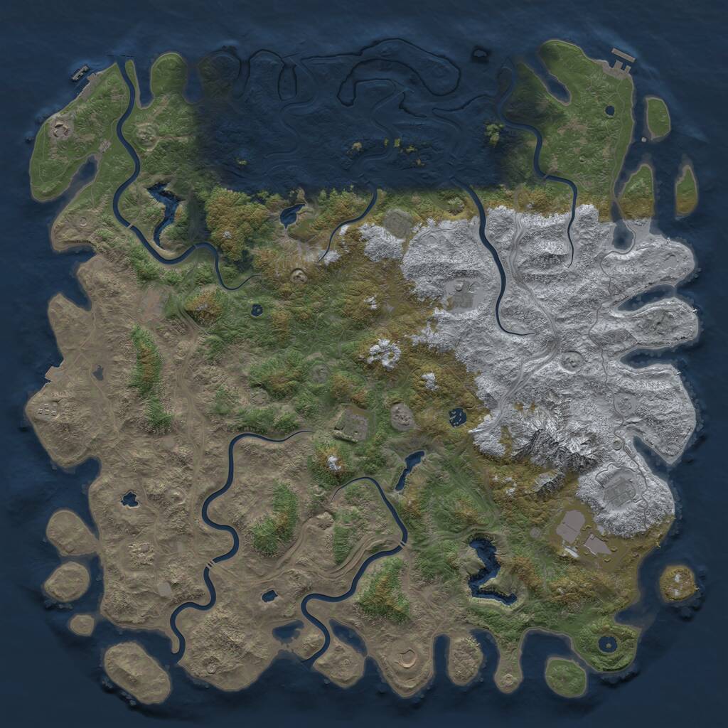 Rust Map: Procedural Map, Size: 6000, Seed: 19801982, 17 Monuments