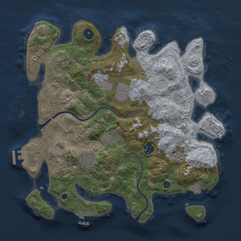 Rust Map: Procedural Map, Size: 3500, Seed: 1314818420, 11 Monuments