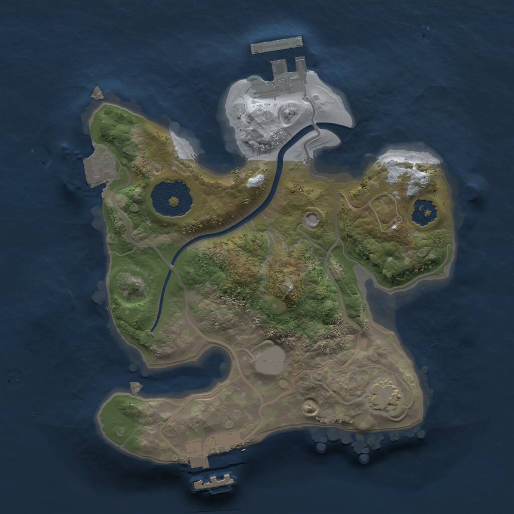 Rust Map: Procedural Map, Size: 2000, Seed: 501033618, 4 Monuments