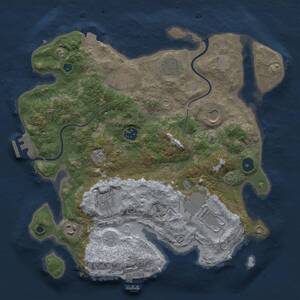 Thumbnail Rust Map: Procedural Map, Size: 3500, Seed: 1077449839, 14 Monuments