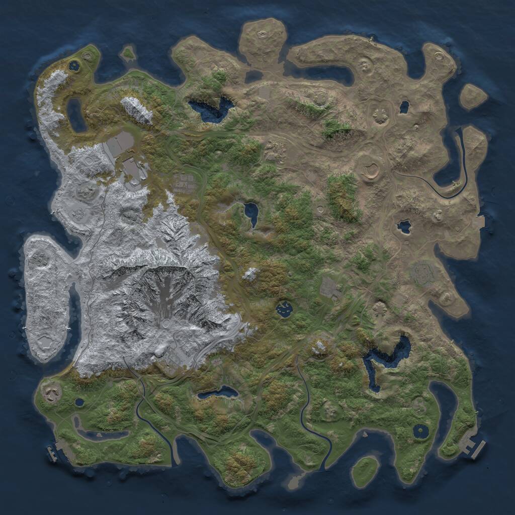 Rust Map: Procedural Map, Size: 5000, Seed: 197328, 16 Monuments