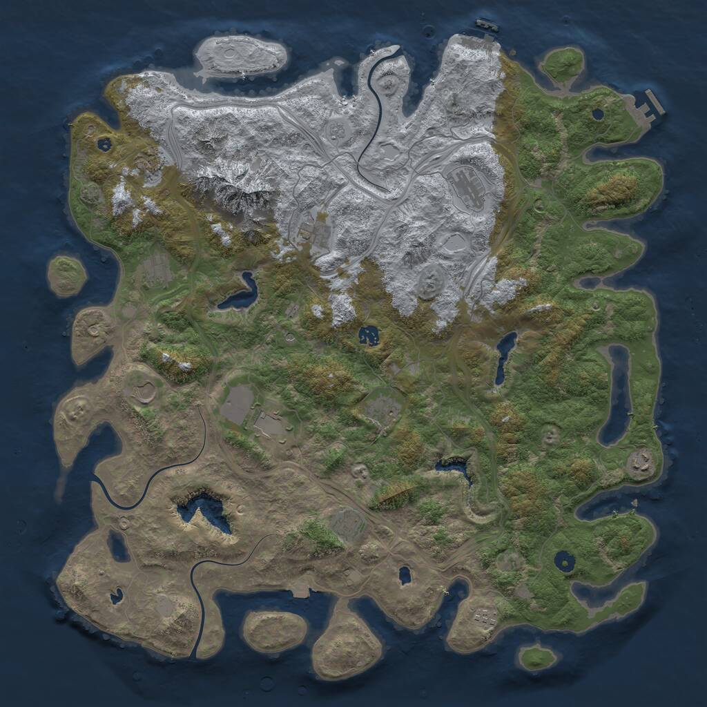 Rust Map: Procedural Map, Size: 5000, Seed: 1745755234, 17 Monuments