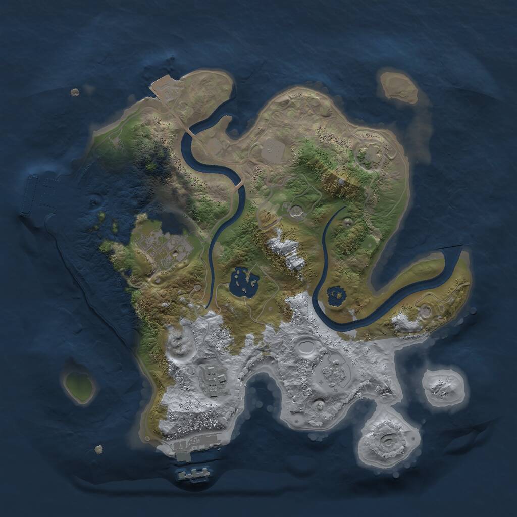 Rust Map: Procedural Map, Size: 2542, Seed: 50000, 9 Monuments