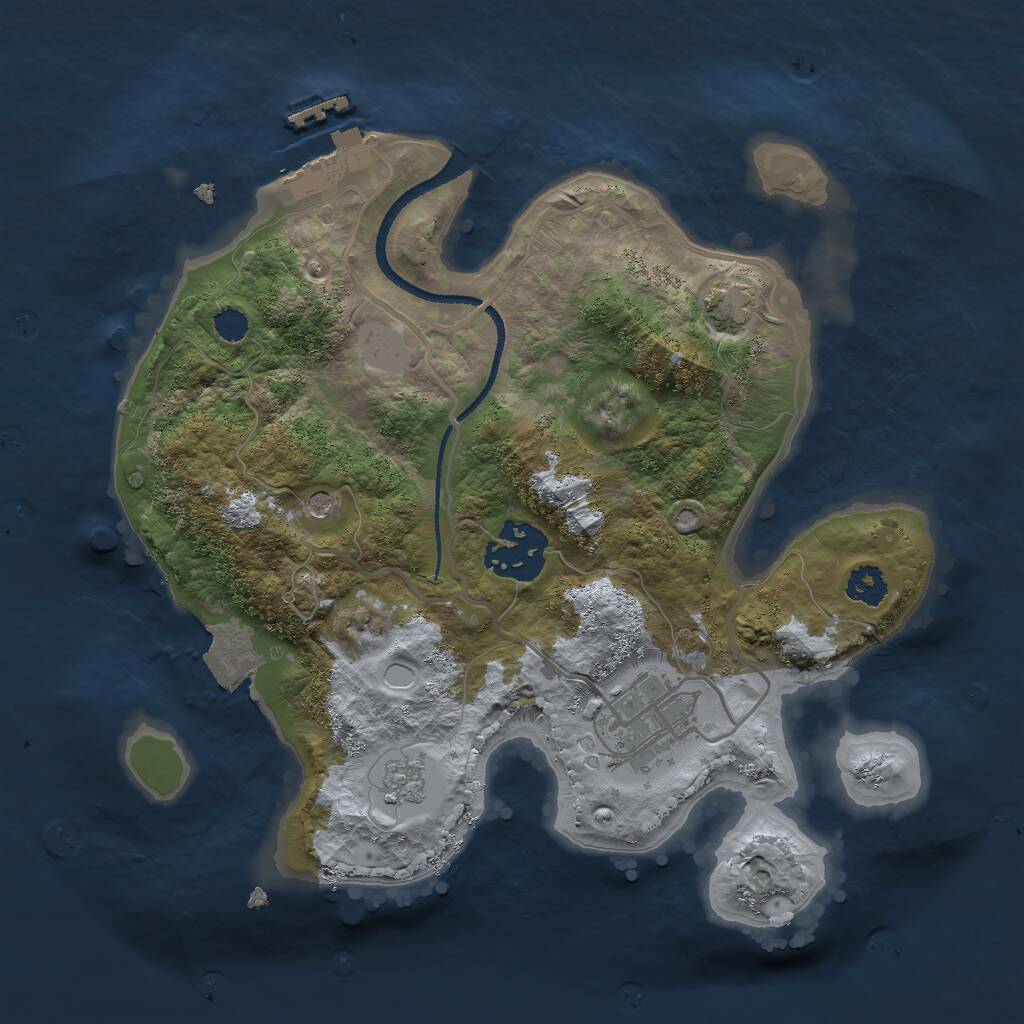 Rust Map: Procedural Map, Size: 2542, Seed: 50000, 7 Monuments