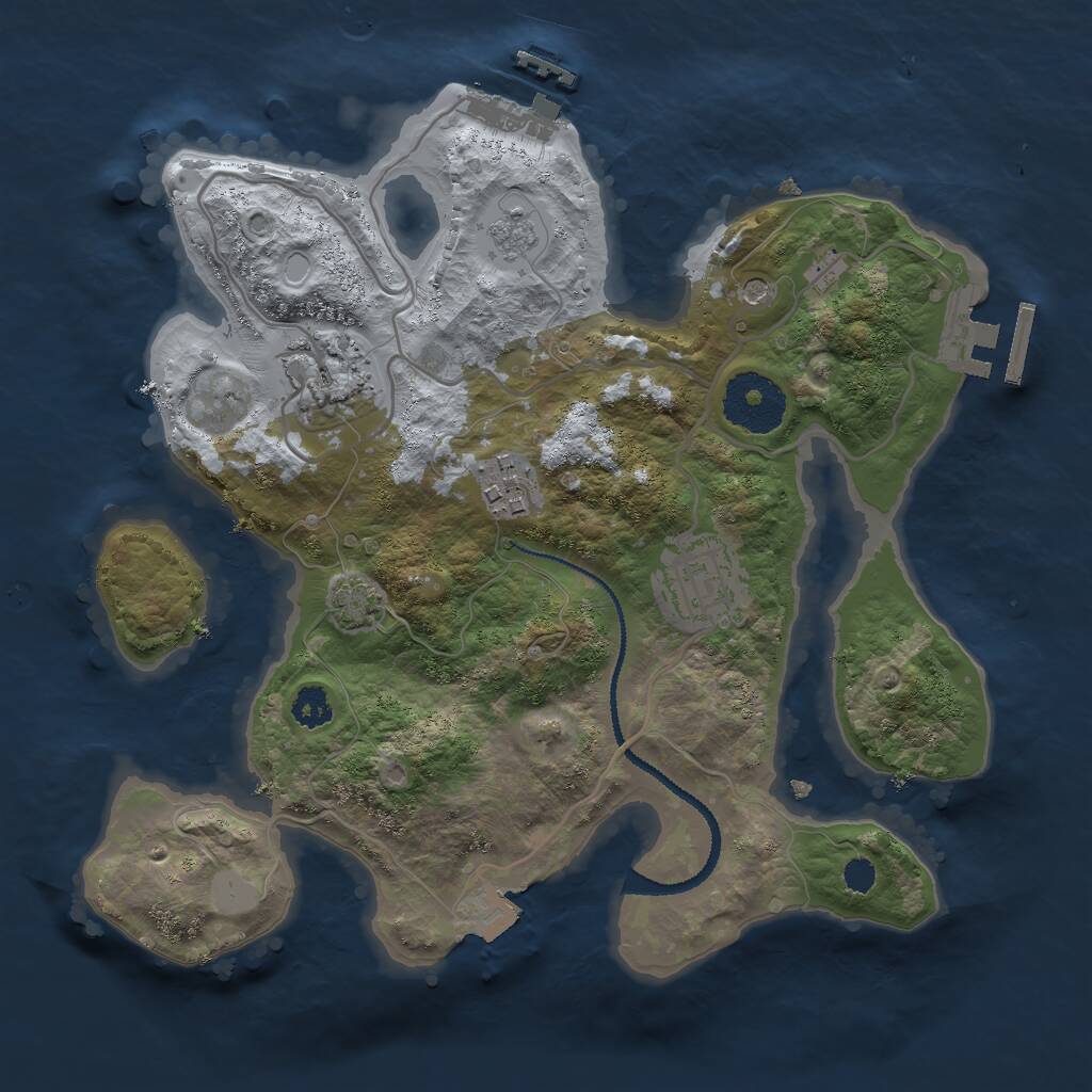 Rust Map: Procedural Map, Size: 2700, Seed: 758168880, 9 Monuments