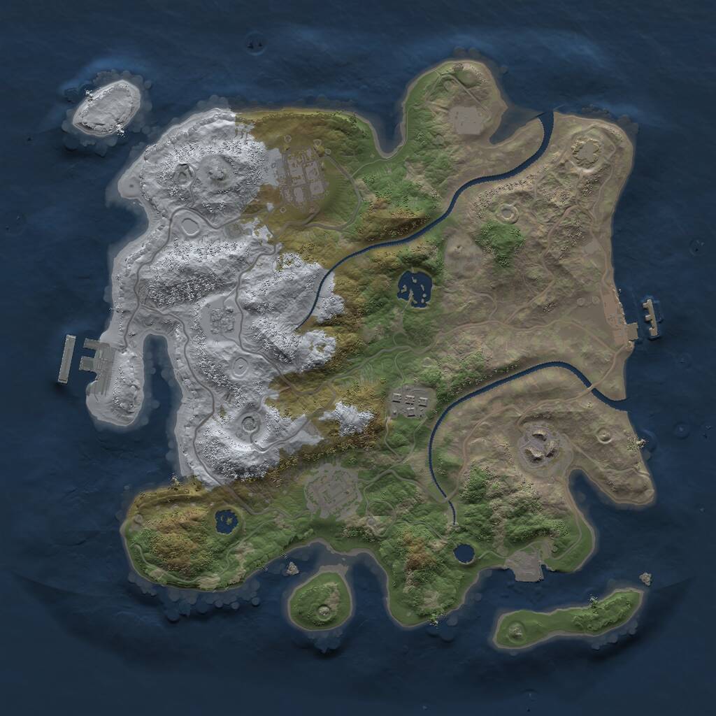 Rust Map: Procedural Map, Size: 3000, Seed: 741209696, 11 Monuments